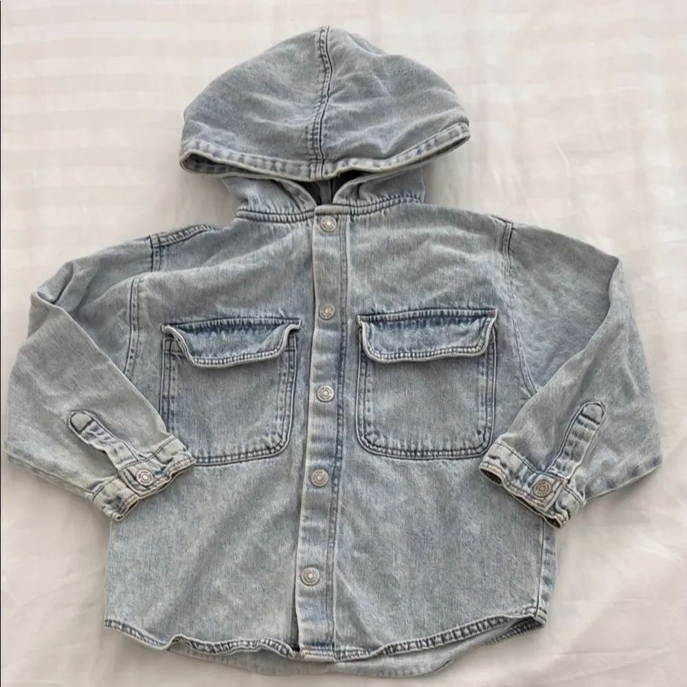 Zara hooded denim jacket